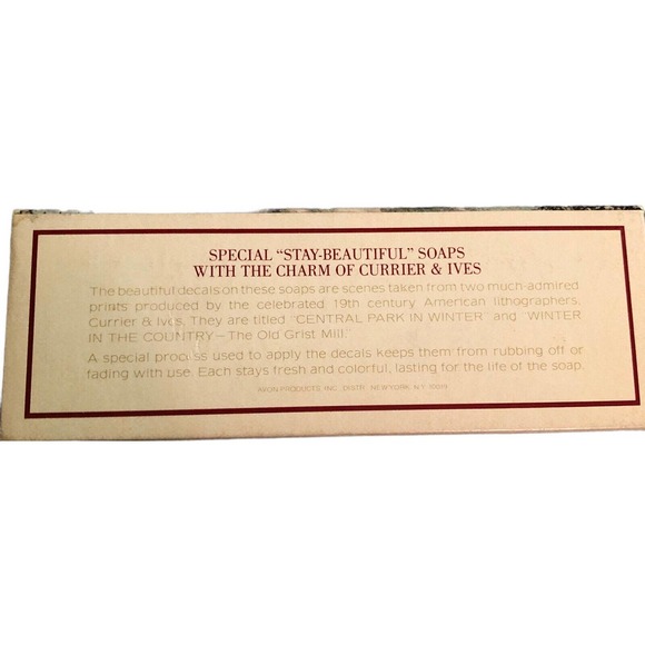 Avon Holiday Hostess soaps 1876 Winterscapes Currier & Ives Design New In Box - Picture 5 of 7
